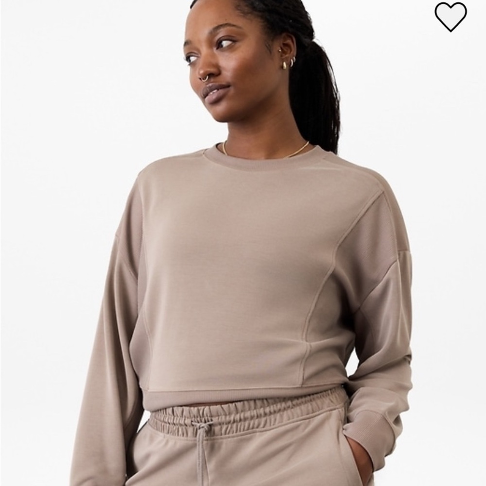 Athleta Beige Crewneck Top